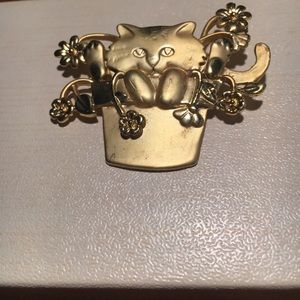 Vintage AJC Cat Brooch Pin